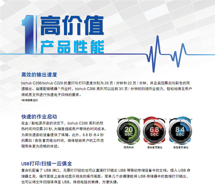 柯尼卡美能達(dá)C266彩色復(fù)印機(jī)快速的作業(yè)啟動(dòng)-科頤辦公