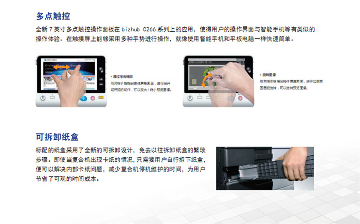 柯尼卡美能達(dá)C266彩色復(fù)印機(jī)多點(diǎn)觸控-科頤辦公