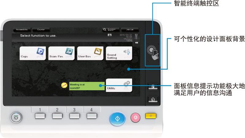 柯尼卡美能達彩色復印機bizhubC658操作面板-科頤辦公 柯尼卡美能達彩色復印機bizhubC658操作面板-科頤辦公